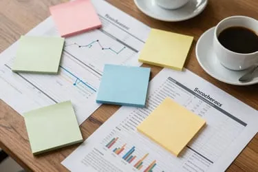 Organised payroll documents and calculator
